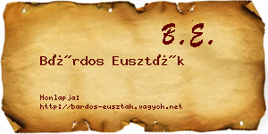 Bárdos Euszták névjegykártya